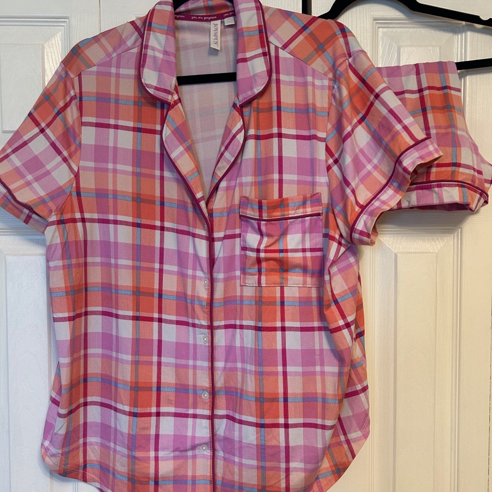 Plaid Short Sleeve Button-Up Shirt